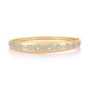 129 Diamond 14K (or 18k upon request) Yellow Gold Bangle Bracelet
